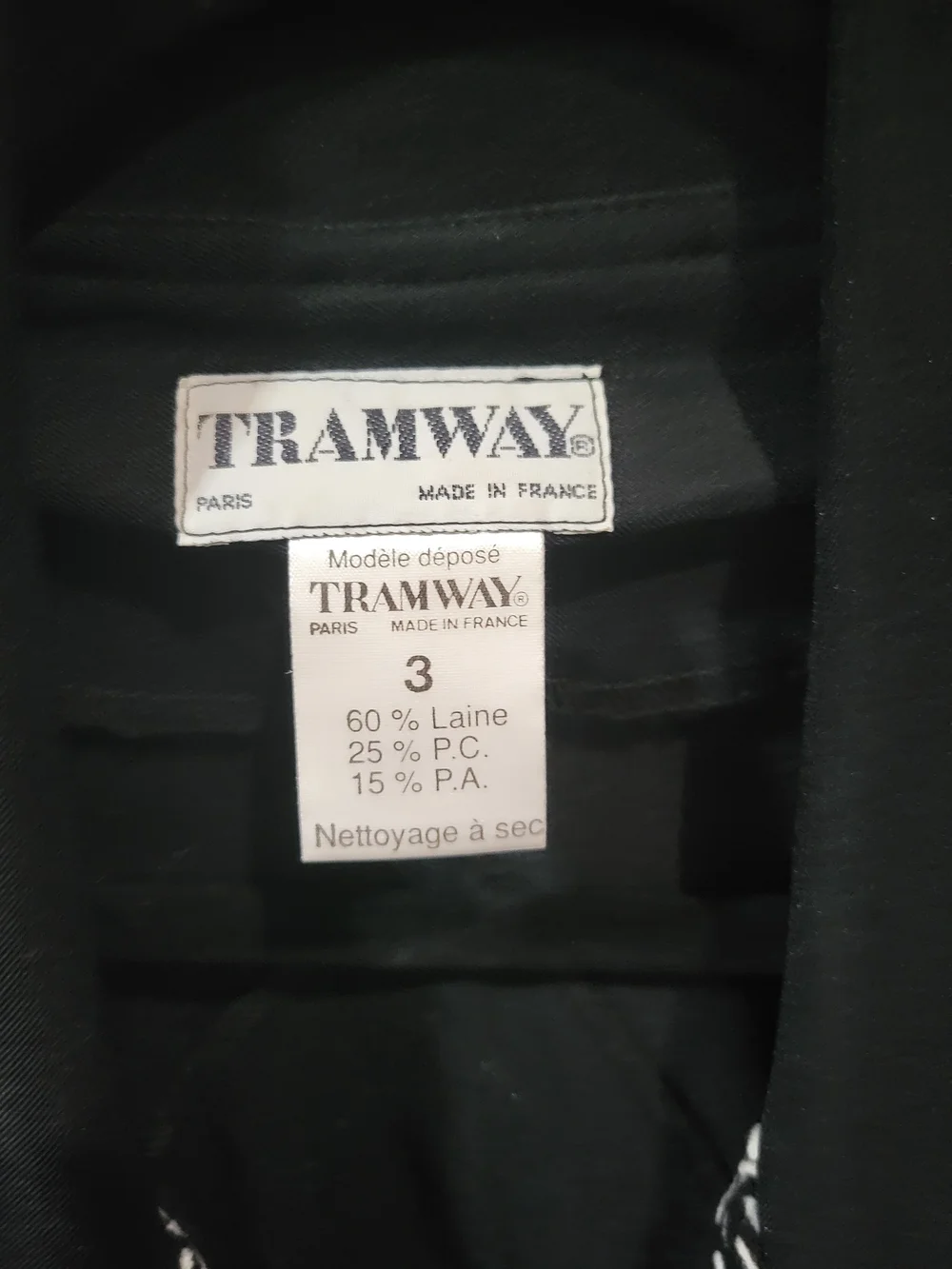 COUTURE  Paris France French Tramway Vintage Black And White Jacket Size 3